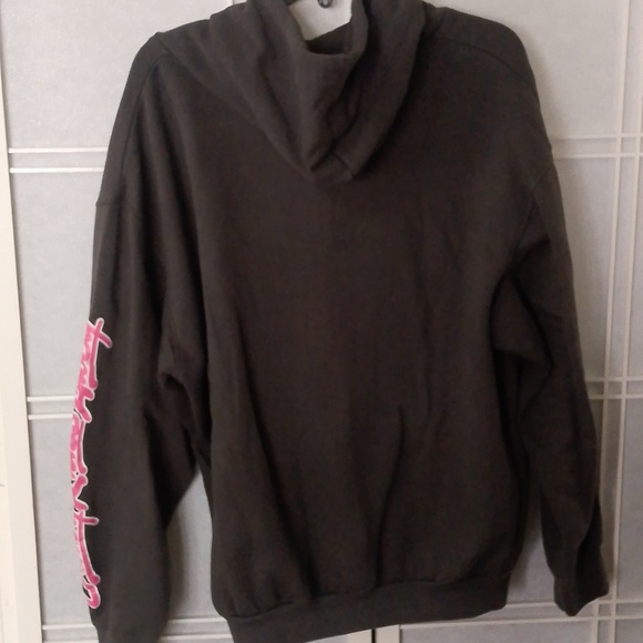 George Strait Cowboy Rides Away Grey Front Zip Hoodie Hot Pink Graphics Large - Picture 4 of 5